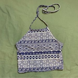 Charlotte Russe Tribal Cropped Halter Top